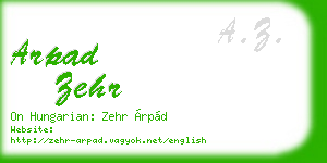 arpad zehr business card
