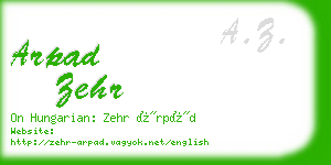 arpad zehr business card